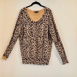 Lane Bryant Leopard Print V-Neck Cardigan Size 14/16